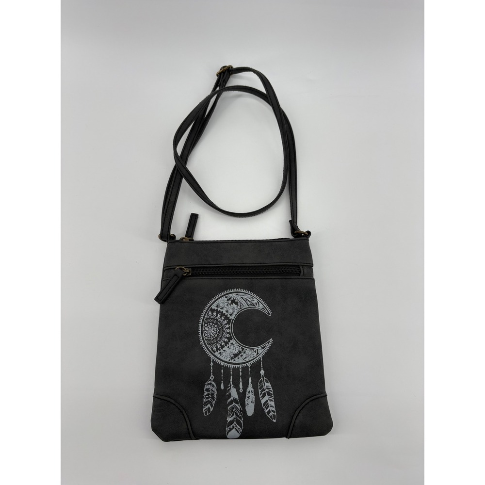 Womens Dreamcatcher Moon Crossbody Bag Small Sling Purse Grey